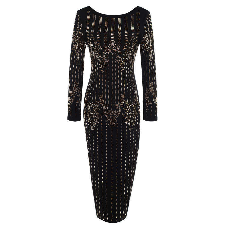 HIGH QUALITY Fashion Runway BAROCCO Designer Dress Women' Long Sleeve Luxurious Diamonds Beading Back V Zipper 210526, Black
HIGH QUALITY Fashion Runway BAROCCO Designer Dress Women' Long Sleeve Luxurious Diamonds Beading Back V Zipper 210526, Black