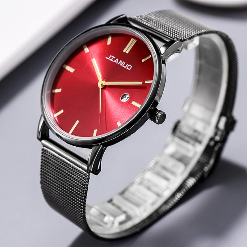 Wristwatches Men Watches Men's Sports Quartz Calendar Clock Man Stainless Steel Wristwatch Relogio Masculino Zegarek Damski, Red
Wristwatches Men Watches Men's Sports Quartz Calendar Clock Man Stainless Steel Wristwatch Relogio Masculino Zegarek Damski, Red