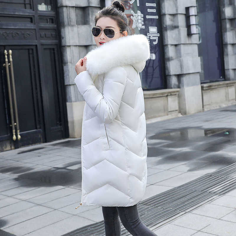 Women Winter Jackets Coats Down cotton Hooded Parkas Feminina Warm Outwear Faux Fur Collar Plus Size 7XL Long 211013