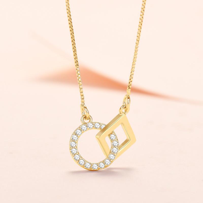 Pendant Necklaces Lyvior Geometric Square Circle Interlocking Double Ring Clavicle Chain Inlaid Zircon Valentine's Day Christmas Gift
Pendant Necklaces Lyvior Geometric Square Circle Interlocking Double Ring Clavicle Chain Inlaid Zircon Valentine's Day Christmas Gift
