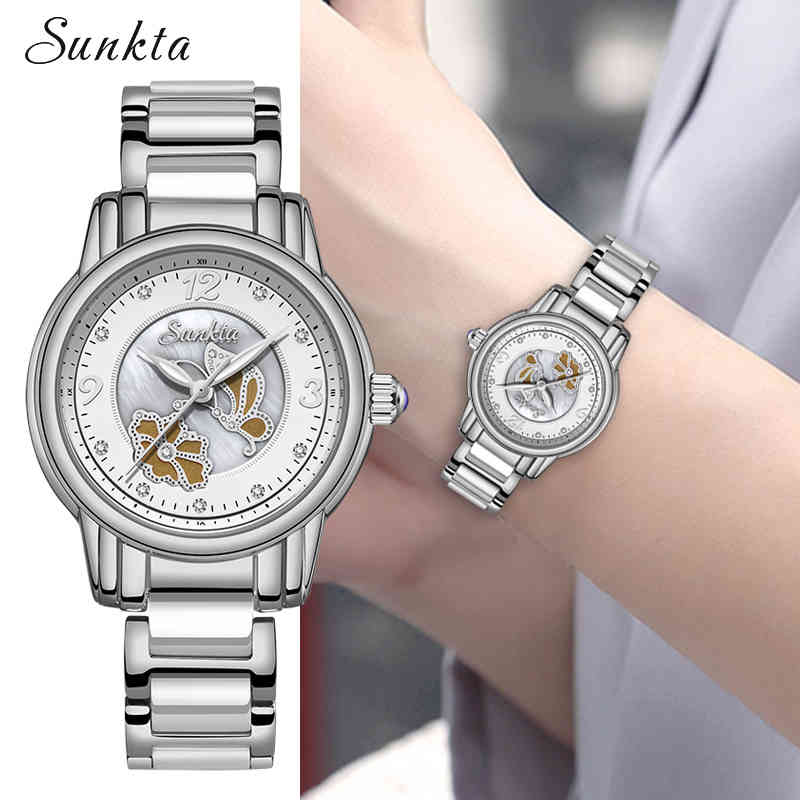 SUNKTA Ladies Fashion Quartz Watch Women Ceramics Handmade Casual Wrist Ladies Quartz Womens Watches Relogio Feminino Gift 210517, Black gold white
SUNKTA Ladies Fashion Quartz Watch Women Ceramics Handmade Casual Wrist Ladies Quartz Womens Watches Relogio Feminino Gift 210517, Black gold white