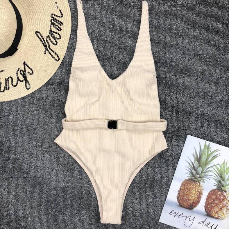 Sexy One Piece Swimsuit Women Backless Monokini Swimwear Vintage Tank Bathing Suit 210429