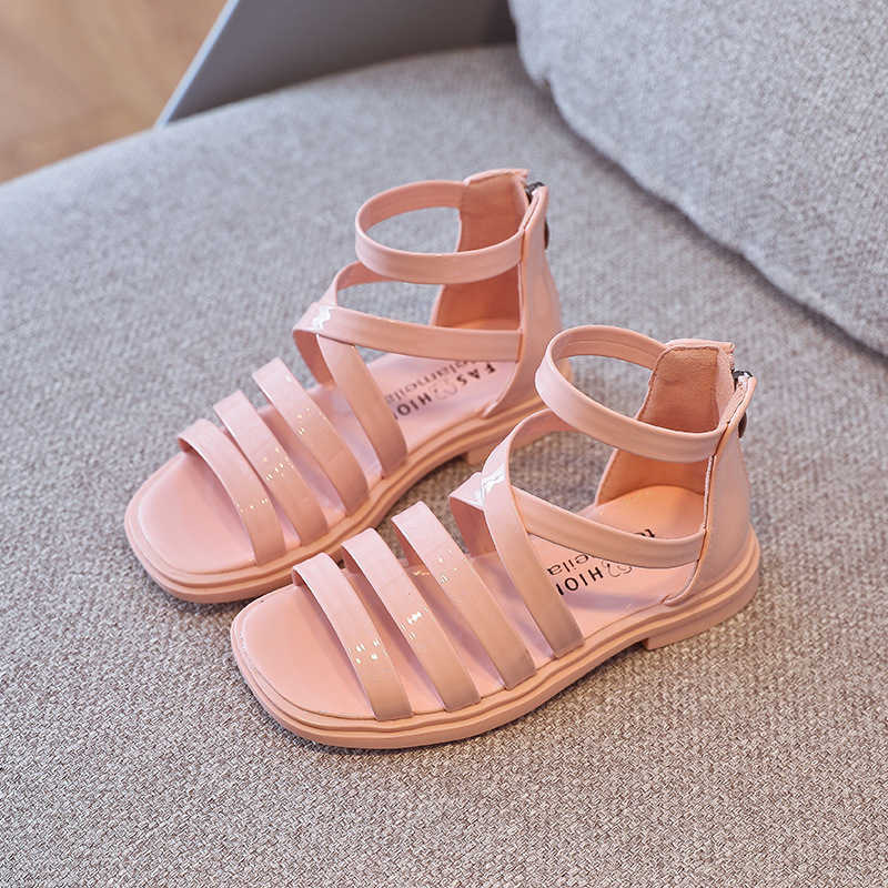 Girls' Sandals 2021 New Children's Summer Little Girls Roman Sandals In The Tide of Big Children's Fashion Princess Sandals X0703