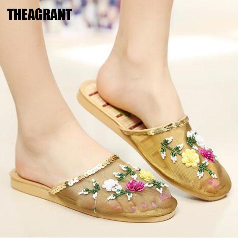 Slippers THEAGRANT Women Chinese Traditional Bling Floral Mules Cut Out Mesh Flat Breathable Sandals Beach Slides WSL3053, Black
Slippers THEAGRANT Women Chinese Traditional Bling Floral Mules Cut Out Mesh Flat Breathable Sandals Beach Slides WSL3053, Black