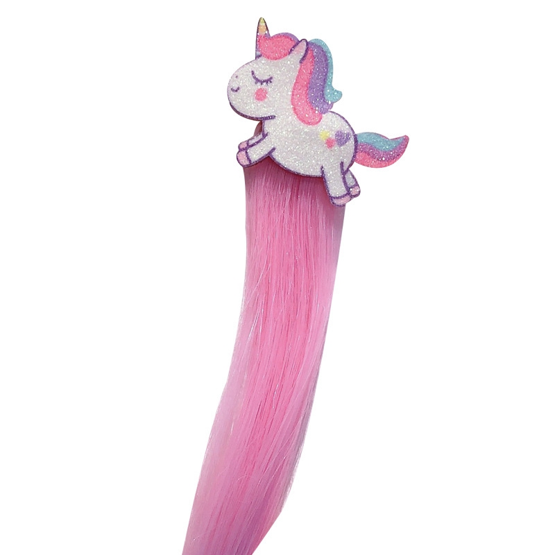 35cm Children Cartoon Rainbow Wig Hairpins Unicorn Hairs Clips Girls Cute Rabbit Cat Animals Headbands For Kids Hair Accessories 0397