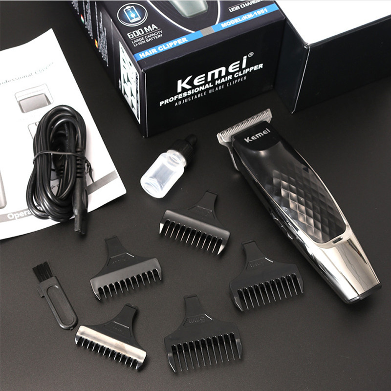 Kemei KM-1951 Professional Hair Trimmer Electric hair Clipper USB Charger Machine C260312