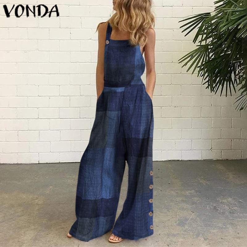 VONDA Jumpsuits Women Rompers Sexy Sleeveless Full Length Wide Leg Overalls Summer Pockets Vintage Patchwork Cotton Playsuits, Tangerine
VONDA Jumpsuits Women Rompers Sexy Sleeveless Full Length Wide Leg Overalls Summer Pockets Vintage Patchwork Cotton Playsuits, Tangerine