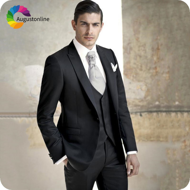 Men's Suits & Blazers Italian Black Classic Peaked Lapel Groom Wear Groomsmen Suit 3Piece Jacket Pants Vest Slim Fit Ternos Costum, As image
Men's Suits & Blazers Italian Black Classic Peaked Lapel Groom Wear Groomsmen Suit 3Piece Jacket Pants Vest Slim Fit Ternos Costum, As image