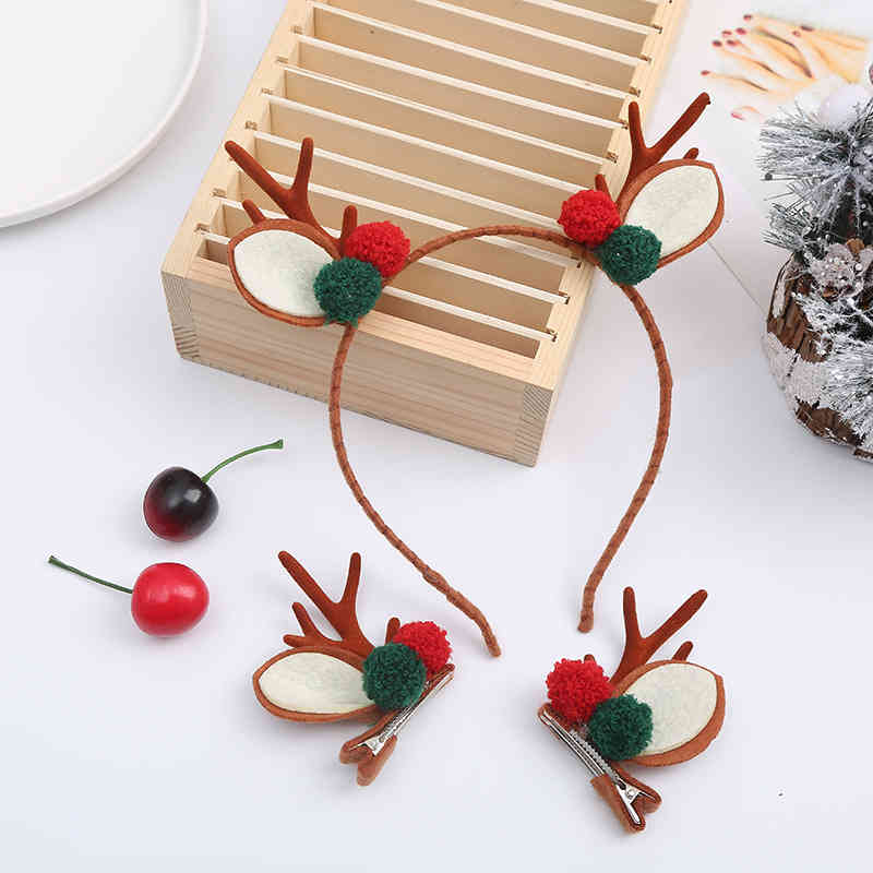 Hair Accessories Christmas Hoop Antler Pin Ornament Children's Girl's Gift