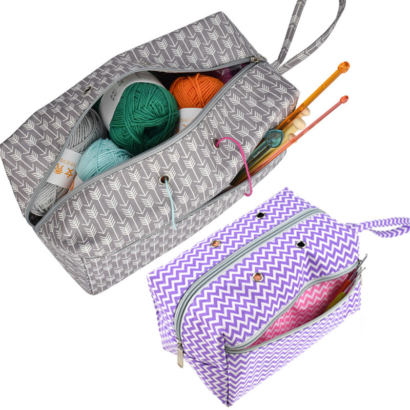 DIY sewing Crocheting Knitting Organizer 2 Sizes Yarn Storage Organizer With Divider Portable handmade sewing supplies storage