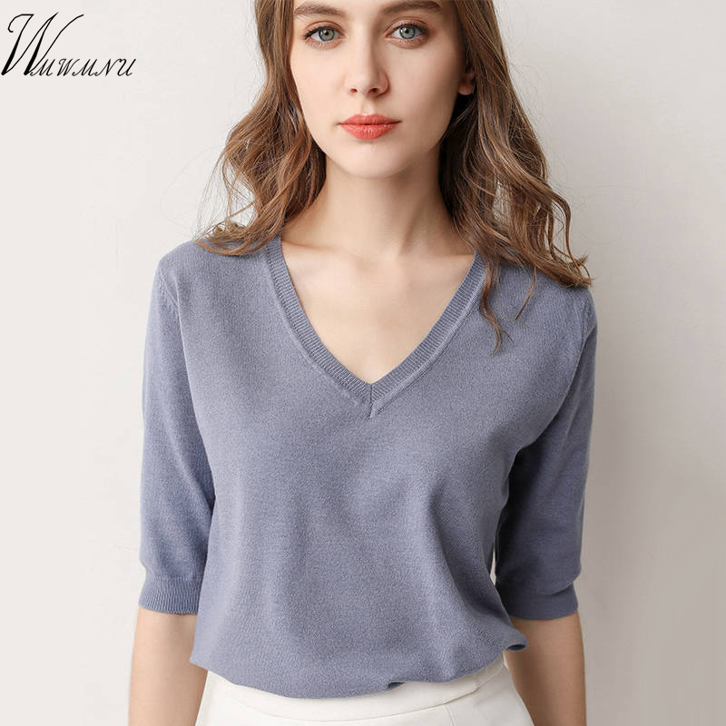 Summer Women V-neck knit Top Short Sleeve Black White Casual Tee Shirt Breathable Female Slim Sexy Tops Plus Size Fashion Clothe, Watermelon red
Summer Women V-neck knit Top Short Sleeve Black White Casual Tee Shirt Breathable Female Slim Sexy Tops Plus Size Fashion Clothe, Watermelon red