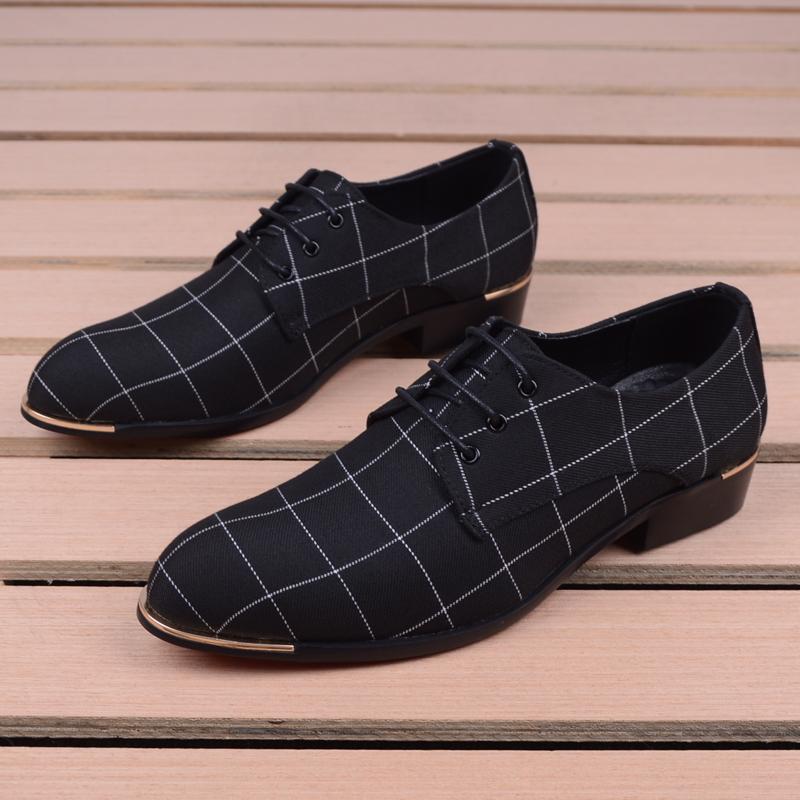 Dress Shoes Men Classic Business Men's Fashion Korea Pointed Toe Lace-Up Formal Wedding Black Sapatos Masculino