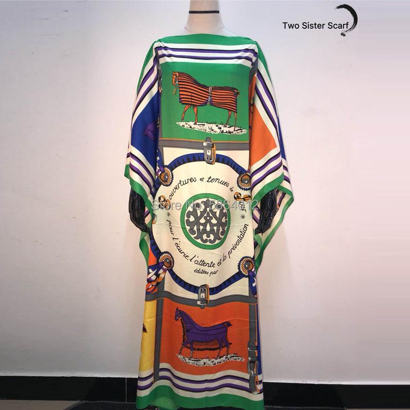 Ethnic Clothing Kuwait Fashion Blogger Recommend Printed Silk Kaftan Maxi Dresses Loose Summer Beach Bohemian Long Dress For Lady