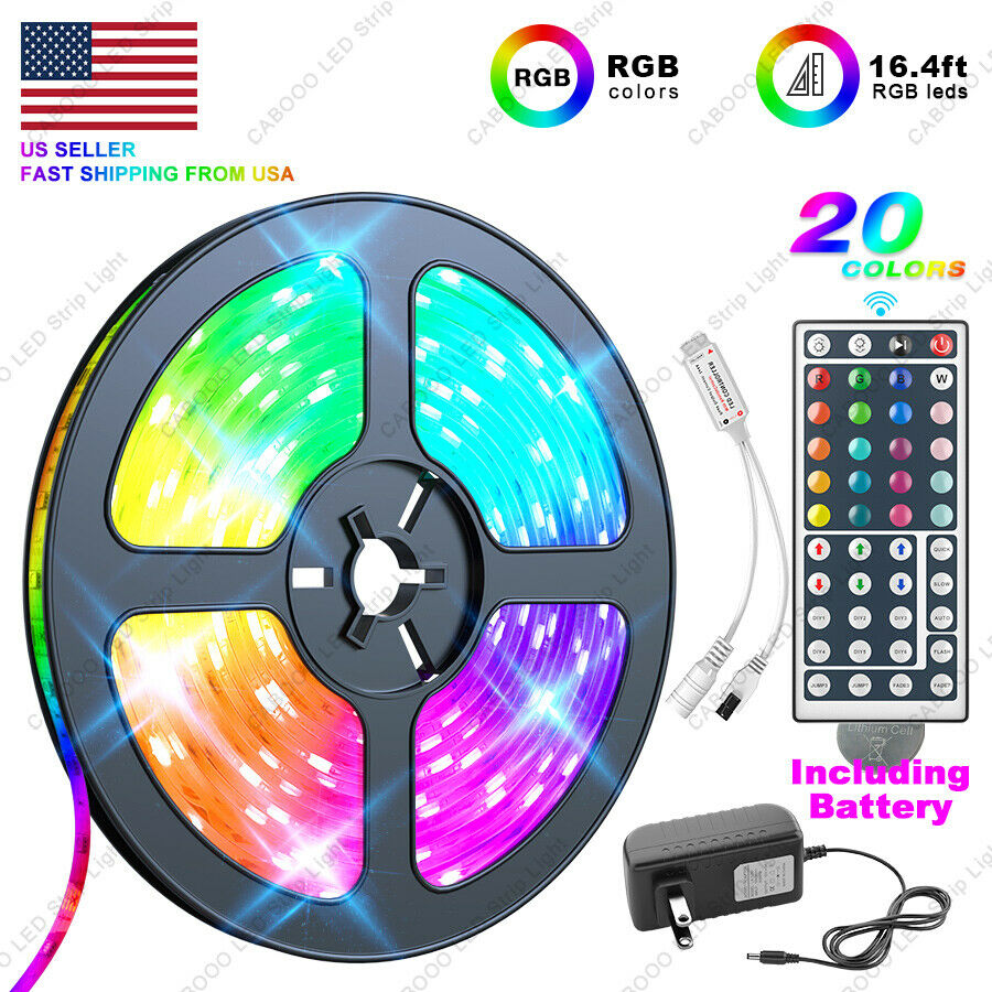 16.4 ft Flexible SMD 5050 RGB LED Strip Light w/ 44 Key Remote Control US Fairy Lights
16.4 ft Flexible SMD 5050 RGB LED Strip Light w/ 44 Key Remote Control US Fairy Lights