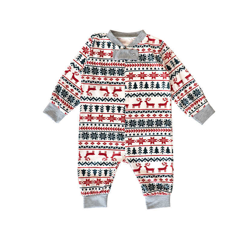 Christmas Family Matching Pajamas Set Mother Father Kids Matching Clothes Family Look Outfit Baby Girl Rompers Sleepwear Pyjamas 211020