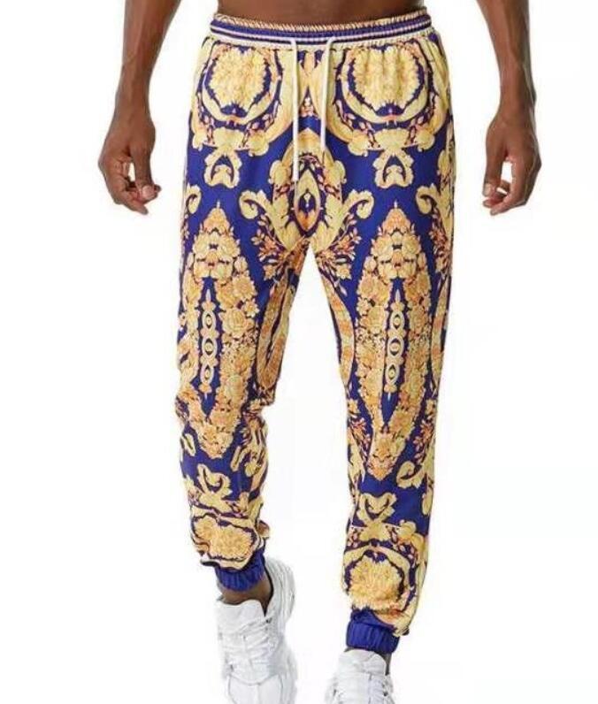 Gold Luxury Designer Mens Trousers Are Unusual Stylish Jogging Pants Loose Hiphop Streetwear Sweatpants Pantalon Ethnic Men's