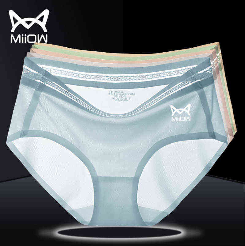 MiiOW's 2/3 Ice Silk Ladies Underwear Women's Antibacterial Cotton Crotch Adult Seamless Waist Silk Slip Briefs 211109, 2b
MiiOW's 2/3 Ice Silk Ladies Underwear Women's Antibacterial Cotton Crotch Adult Seamless Waist Silk Slip Briefs 211109, 2b