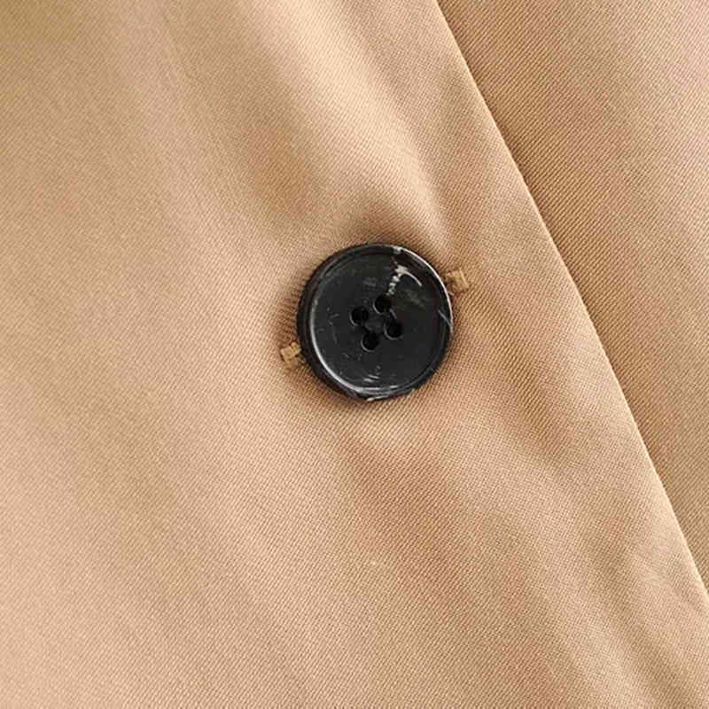 Women Solid Casual Office Wear Blazer With Pockets Long Sleeve Single Breasted Jacket Coat Notched Collar Ladies Tops 210414
