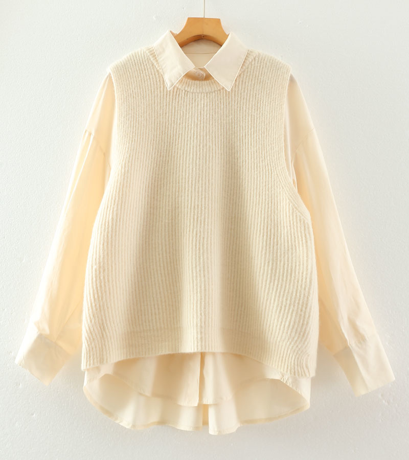 Vests Women Knitted Sweater Vest Casual Solid Pullover Gilet All Match Sleeveless Knit Waistcoat Korean Fashion Top 210519