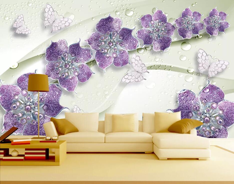 Custom wallpaper 3d mural papier diamond flower jewelry background wall living room bedroom restaurant, Purple
Custom wallpaper 3d mural papier diamond flower jewelry background wall living room bedroom restaurant, Purple