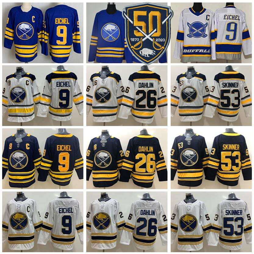 Man Buffalo Sabres 9 Jack Eichel Jersey Hockey 26 Rasmus Dahlin 53 Jeff Skinner Blank Reverse Retro 50TH Anniversary Royal Navy Blue White Stitched
Man Buffalo Sabres 9 Jack Eichel Jersey Hockey 26 Rasmus Dahlin 53 Jeff Skinner Blank Reverse Retro 50TH Anniversary Royal Navy Blue White Stitched