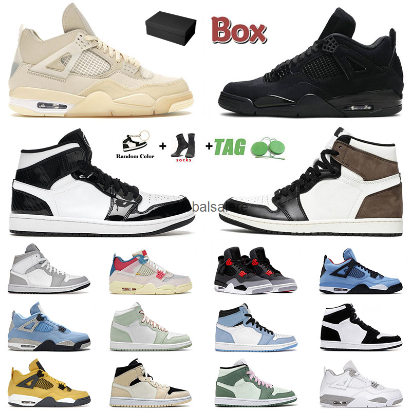 Top Jumpman 1 4 Basketball Shoes For Mens High Quality Designer Travis Scott 1s White Off Black Cat 4s Mid Carbon Fiber Dutch Green Men
Top Jumpman 1 4 Basketball Shoes For Mens High Quality Designer Travis Scott 1s White Off Black Cat 4s Mid Carbon Fiber Dutch Green Men