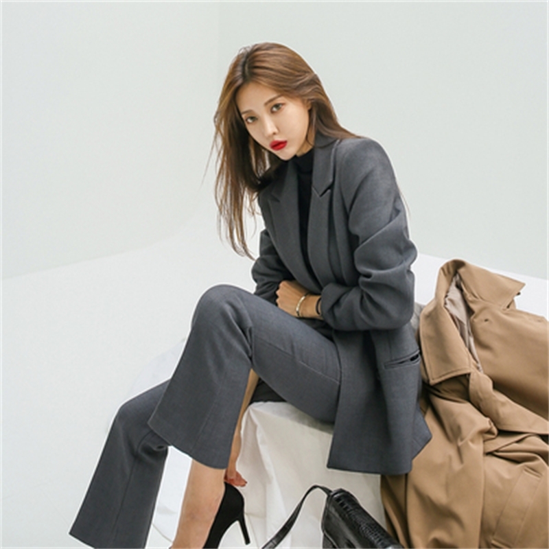 Korean Office Workwear Women Blazer Suits Sets Double-breasted + Ankle-length Pants Outfits Fashion Ladies Work Suit 210518, Black
Korean Office Workwear Women Blazer Suits Sets Double-breasted + Ankle-length Pants Outfits Fashion Ladies Work Suit 210518, Black
