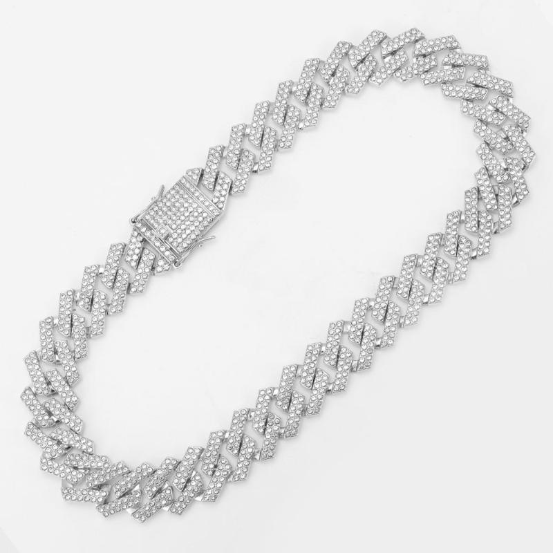 Pendant Necklaces Hip Hop Bling 20MM Prong Cuban Chain 2 Row Iced Out Men's Necklace Rhinestone Zircon Paved For Men Women Jewelry
Pendant Necklaces Hip Hop Bling 20MM Prong Cuban Chain 2 Row Iced Out Men's Necklace Rhinestone Zircon Paved For Men Women Jewelry