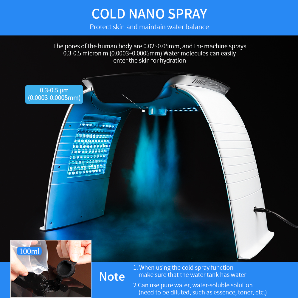 2024 Latest 7-Color Nano Steamer for Home & Salon Use, LED Face PDT Device with Red Light Therapy, Spa Quality Facial Treatment for All Skin Types