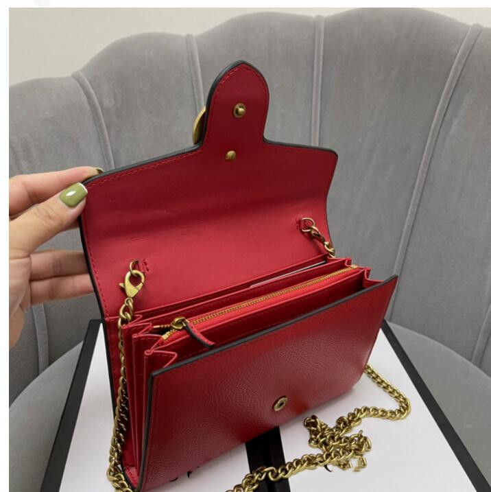 2021 New High Quality Leather Designers Women's Handbag Shoulder Bags Crossbody Bags Messenger Bag red