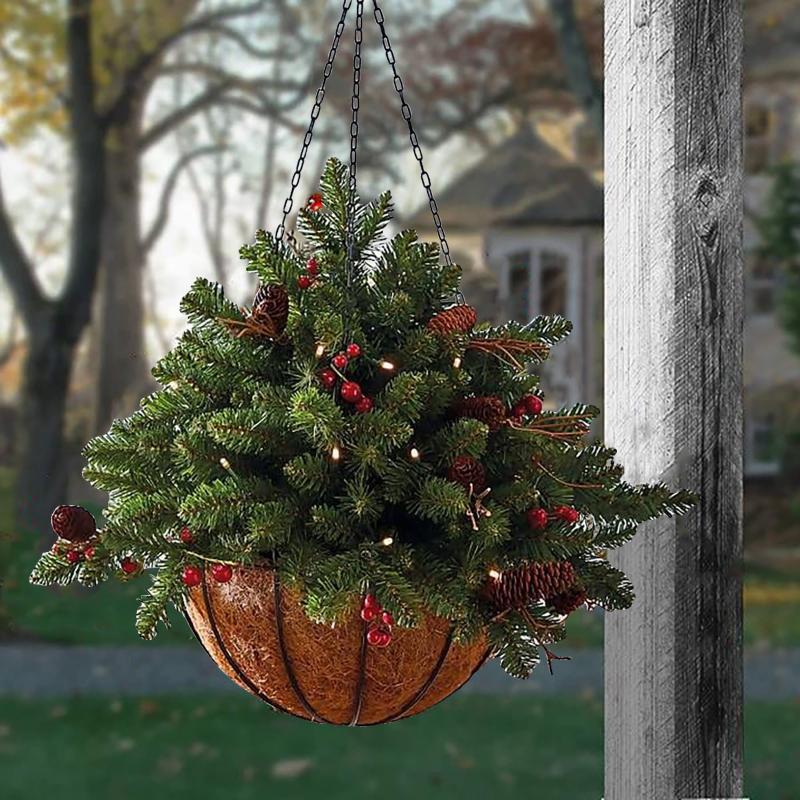 Christmas Decorations Artificial Hanging Basket Pre-lit And White Lights-frosted Berries Xmas Drop Ornaments Year 2022 Noel
Christmas Decorations Artificial Hanging Basket Pre-lit And White Lights-frosted Berries Xmas Drop Ornaments Year 2022 Noel