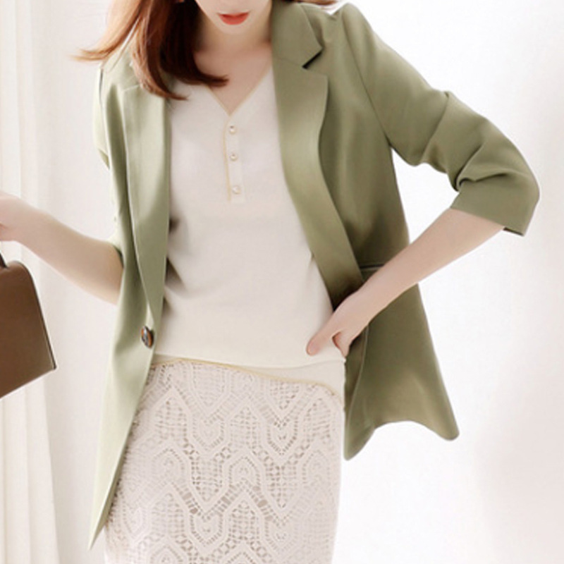 Spring Elegant Office Lady Thin Tailored Coats Casual Loose Soft Silm Jakets Fashion All-match Women Tops Clothing 210525