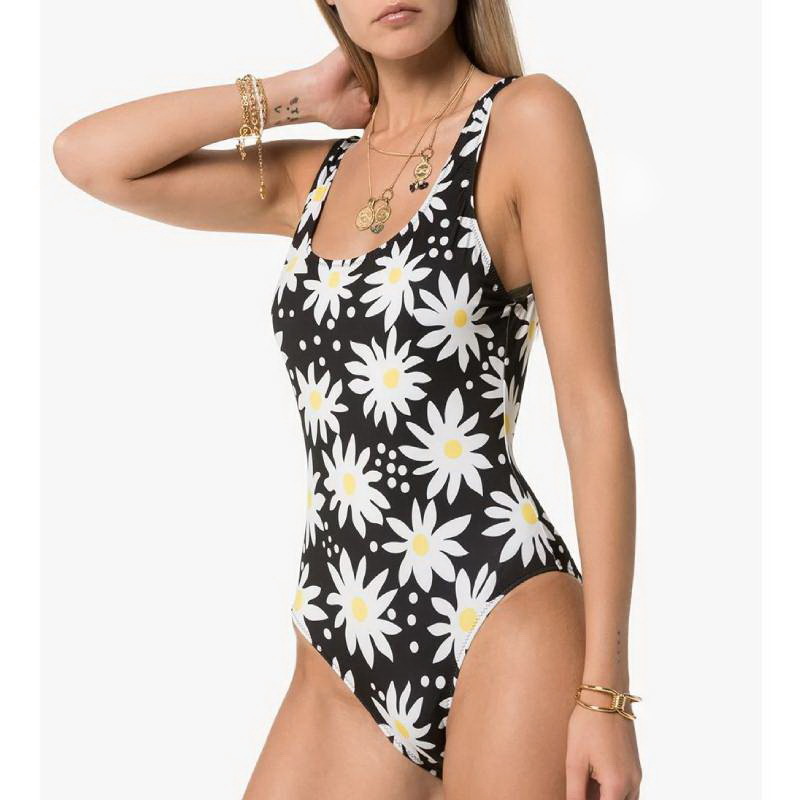 Sexy monokini Swimwear Women Swimsuit Push Up Sun Flower Bodysuit Bathing Suit Swim Beach Wear Biquini body suit 210514