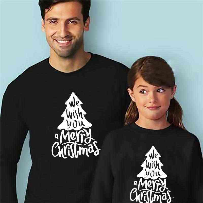 Family Christmas Sweaters Father Mother Daughter Son Matching Outfits Look Year Kids Hoodies Clothing Mommy And Me Clothes 211102