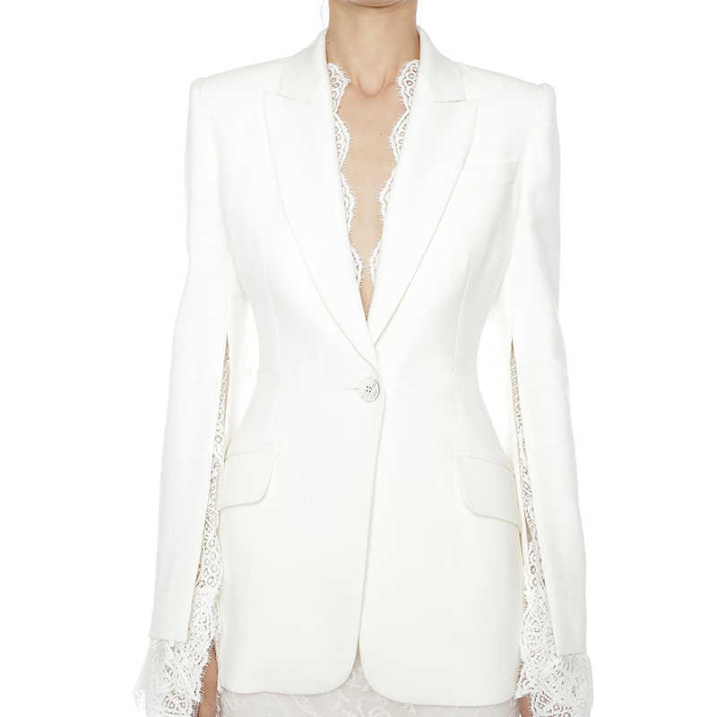 HIGH QUALITY est Designer Blazer Women' Slit Sleeve Lace Embellished Single Button Jacket 210526, Black
HIGH QUALITY est Designer Blazer Women' Slit Sleeve Lace Embellished Single Button Jacket 210526, Black