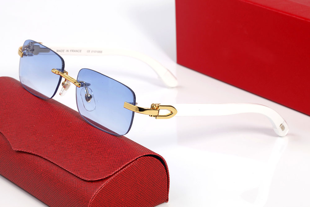 Brand Designer Sunglasses Polarized Eyeglasses For Woman Man Fashion Sport Sunglass Luxury Uv400 Eyewear 55mm Sun glasses Driving Alloy White Wooden Frame Gafas