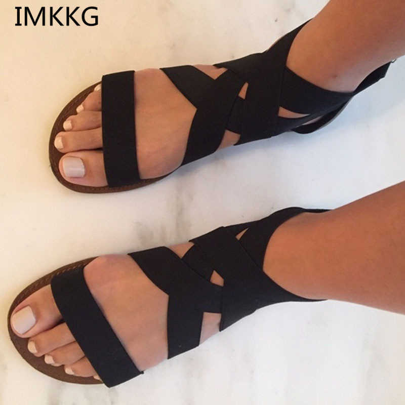 IMKKG Summer Sandals Women Casual Shoes Female Gladiator Flat Rome Zip Feminina Soft Bottom Sandalia m192 Y0721