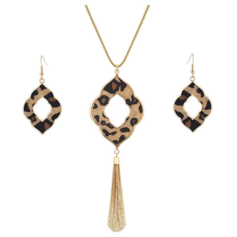 Earrings & Necklace Long For Women Leopard Print Cheetah Leather Drop Dangle Set Geometric Pendant Fringe Tassel, As pic
Earrings & Necklace Long For Women Leopard Print Cheetah Leather Drop Dangle Set Geometric Pendant Fringe Tassel, As pic