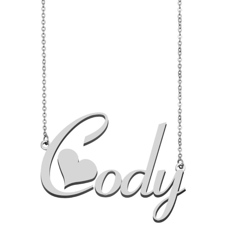 Pendant Necklaces Cody Name Necklace Personalised Stainless Steel Women Choker 18k Gold Plated Alphabet Letter Jewelry Friends Gift, Silver
Pendant Necklaces Cody Name Necklace Personalised Stainless Steel Women Choker 18k Gold Plated Alphabet Letter Jewelry Friends Gift, Silver