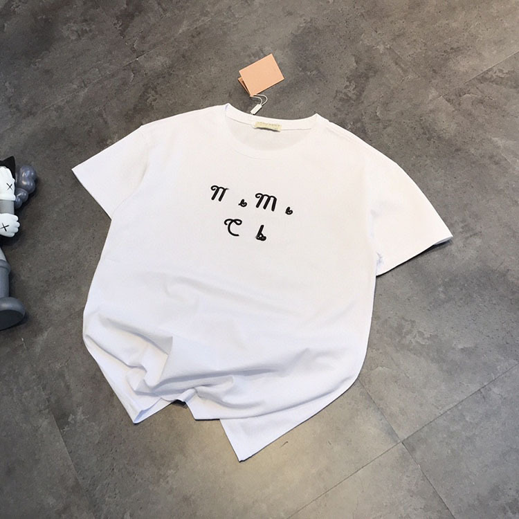 Luxury design + summer basic letter three dimensional embroidery round neck short sleeve women' simple loose T-shirt mu121702, White
Luxury design + summer basic letter three dimensional embroidery round neck short sleeve women' simple loose T-shirt mu121702, White