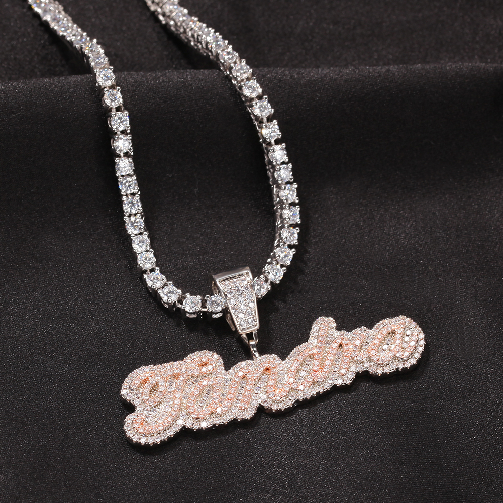 Small Size Custom Initial Letters Name Pendant Necklace Two Colors Women Jewelry Hip Hop Lovely DIY Gift