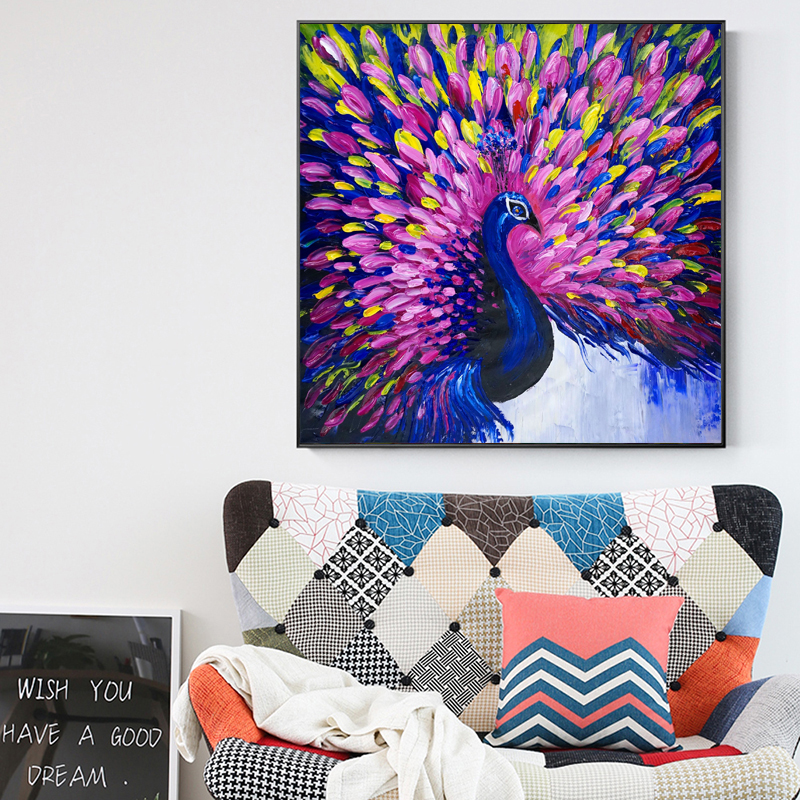 Watercolor Peacock Canvas Pictures Wall Painting For Living Room Decorative Posters Prints Home Decor NO FRAME
