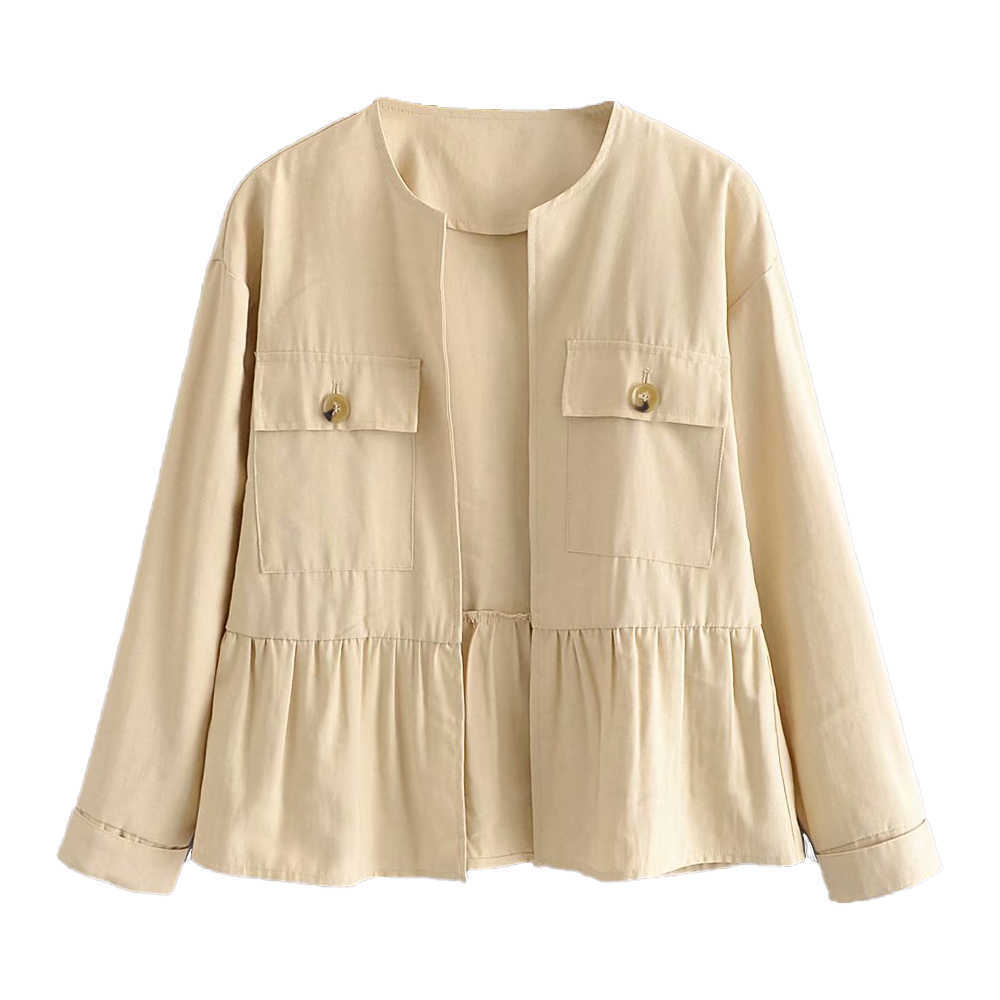 Cardigan Women Open Jacket Ruffled Trims Long Sleeves Casual Fashion Vintage Jackets Woman Tops 210709, Khaki
Cardigan Women Open Jacket Ruffled Trims Long Sleeves Casual Fashion Vintage Jackets Woman Tops 210709, Khaki