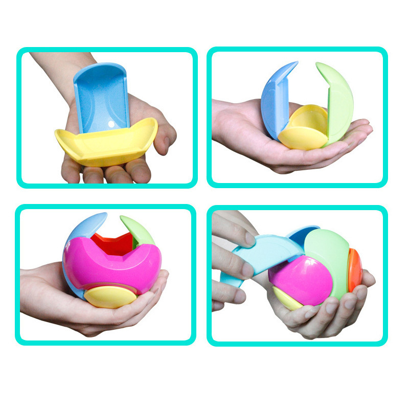 Piggy Bank Plastic Assembly Jigsaw Puzzle Colorful Round Ball Design 3D Puzzle Intellectual Education Toys for Children