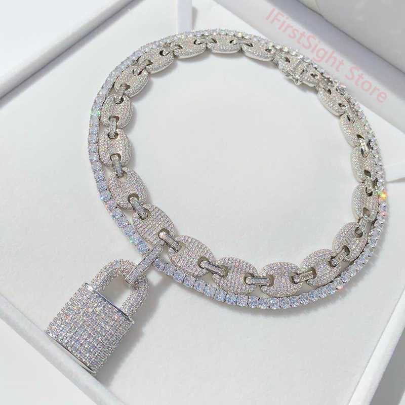 Silver Color CZ Lock Pendant Necklace 5mm Tennis Chain Iced Out Bling Cubic Zircon Charm Choker Men Women Hip Hop Jewelry
Silver Color CZ Lock Pendant Necklace 5mm Tennis Chain Iced Out Bling Cubic Zircon Charm Choker Men Women Hip Hop Jewelry