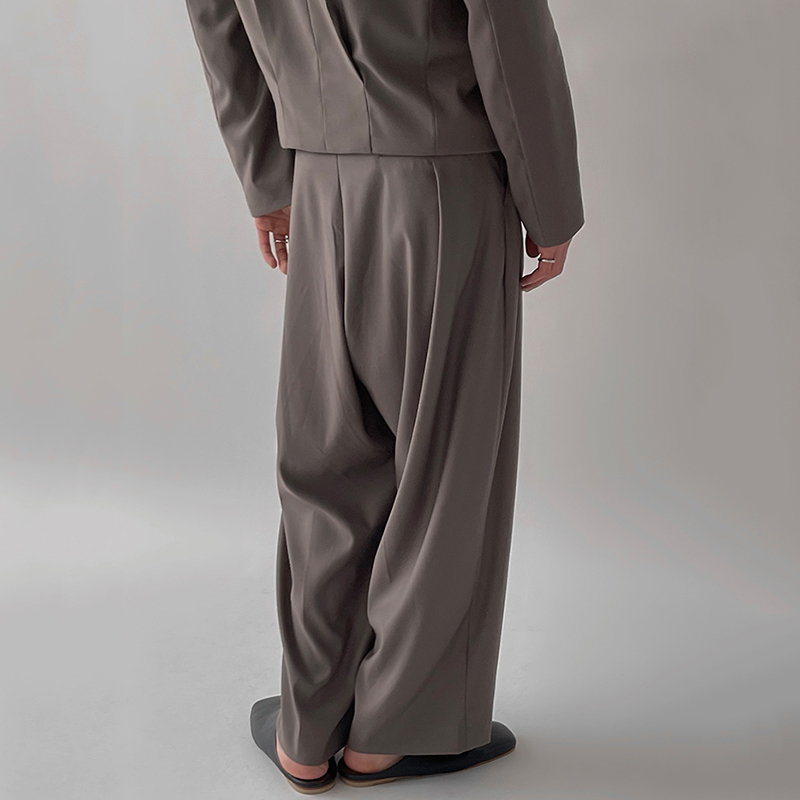 IEFB Men's Spring Summer Foled Front Suit Pants Loose Straight Business Trousers Causal High Wiaist Wide Leg Pants Y6631 210524