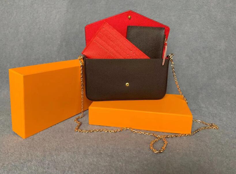 new Designer handbag fashion women new purse chain bag three-piece flower bag ladies PVC leather classic wallet card bag, Red
new Designer handbag fashion women new purse chain bag three-piece flower bag ladies PVC leather classic wallet card bag, Red