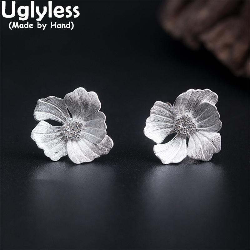 Stud Uglyless Real Silver Little Flowers Studs Earrings For Women Genuine 925 Floral Ethnic Jewelry Fashion Brincos, Golden;silver 
Stud Uglyless Real Silver Little Flowers Studs Earrings For Women Genuine 925 Floral Ethnic Jewelry Fashion Brincos, Golden;silver