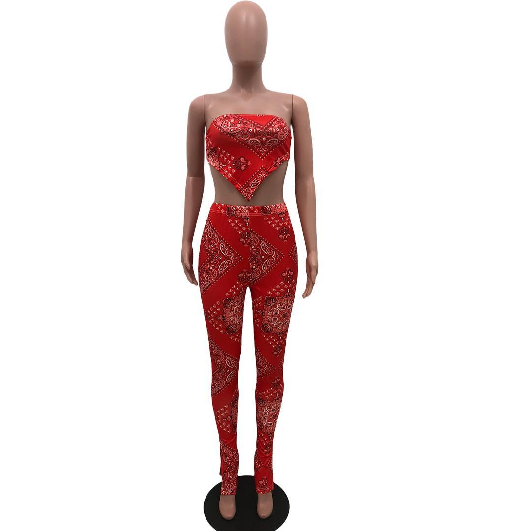 Sexy Club Outfits Bandanna Print Tracksuits Belly Band Crop Top Pencil Pants Two Piece Festival Women Sets Clothes without Mask 2XL, Red
Sexy Club Outfits Bandanna Print Tracksuits Belly Band Crop Top Pencil Pants Two Piece Festival Women Sets Clothes without Mask 2XL, Red