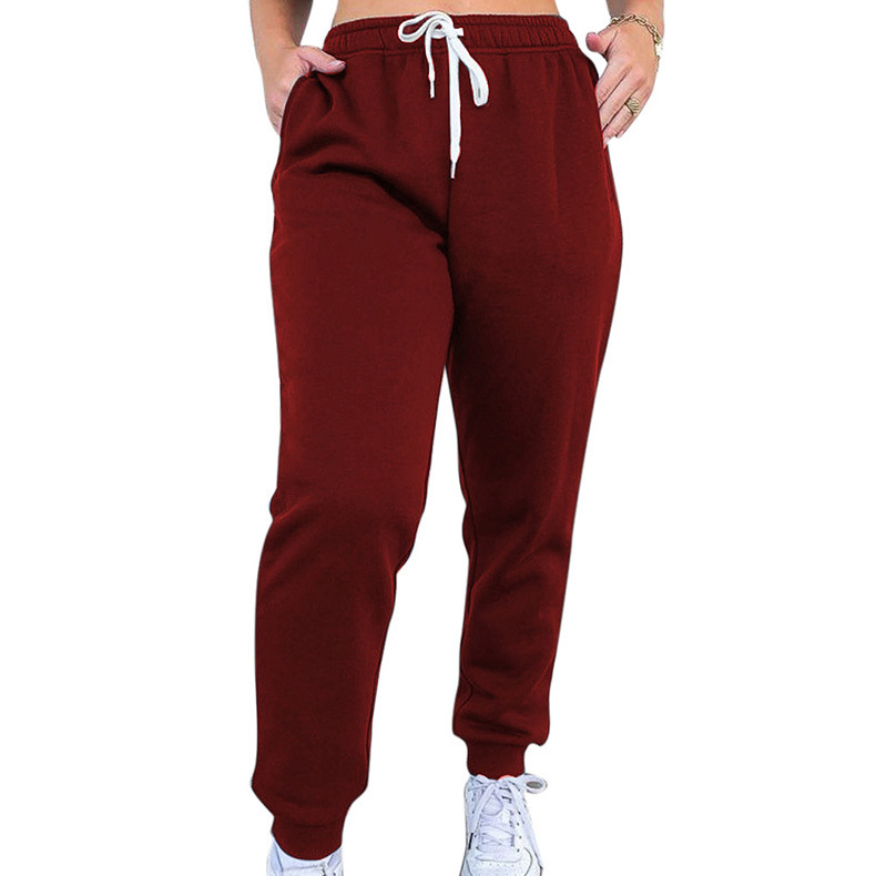 Women's Pants Capris solid color lace-up sports trousers home leisure and thickened footwear trousers